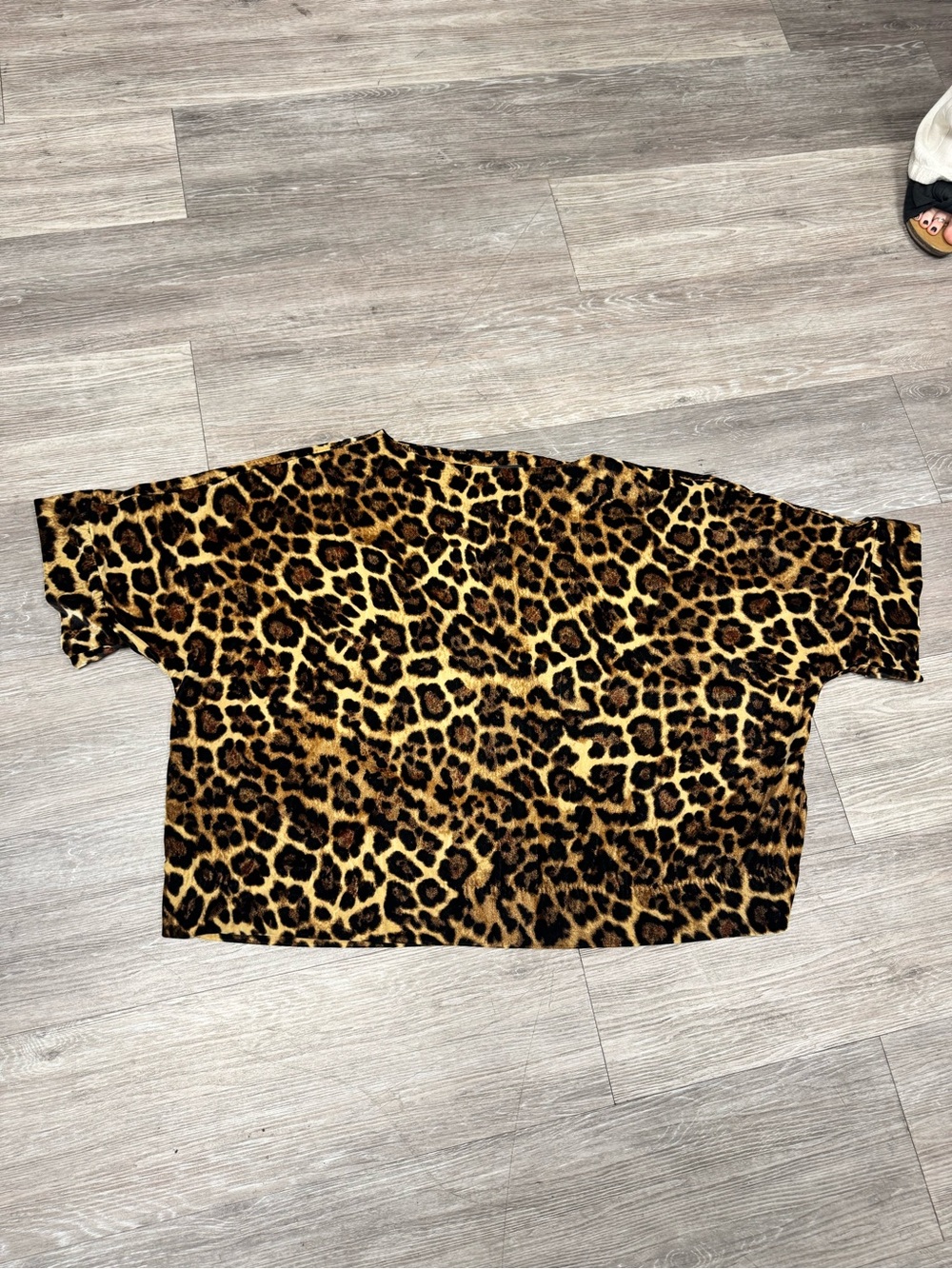 Carla Rockmore Leopard Print Short Sleeve Jersey Top